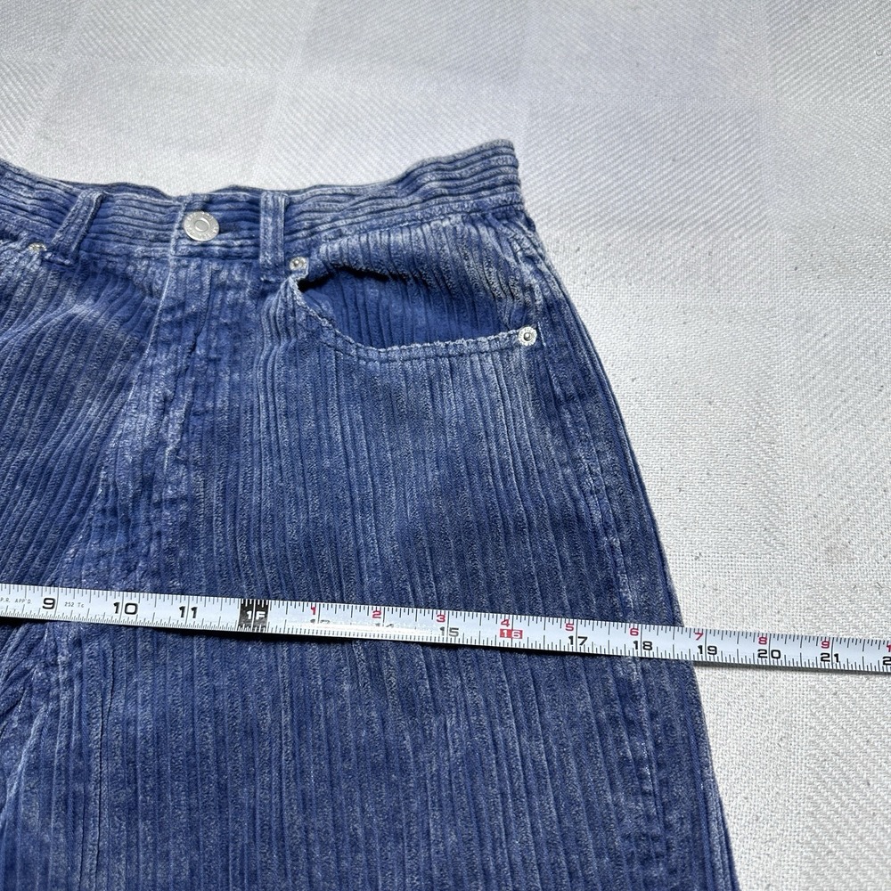 BDG High Rise Baggy Pants Womens 27 Blue Thick Corduroy Y2K Streetwear - Picture 10 of 14